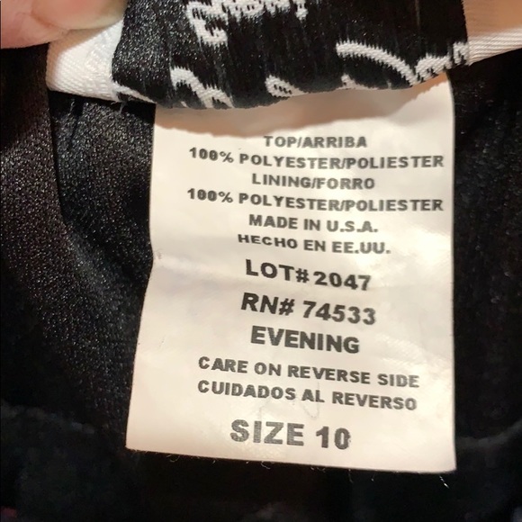 VINTAGE JEFFREY/DARA EVENING TOP RUFFLED NAVY POLKA DOT SIZE 10 - Picture 6 of 6